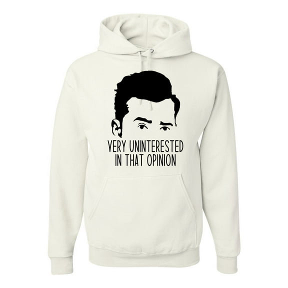 Wild Bobby, Uninterested in Opinion Schitt's David Quote, Pop Culture, Unisex Graphic Hoodie Sweatshirt, White, 3X-Large