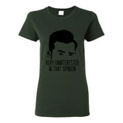 Wild Bobby, Uninterested in Opinion Schitt's David Quote, Pop Culture, Women Graphic Tee, Forest Green, Small