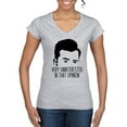thumbnail image 1 of Wild Bobby, Uninterested in Opinion Schitt's David Quote, Pop Culture, Women Standard V-Neck Tee, Heather Grey, Small, 1 of 4