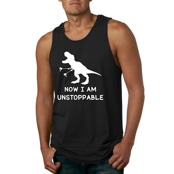 Wild Bobby, Unstoppable T Rex Funny, Pop Culture, Men Graphic Tank Top, Black, Small