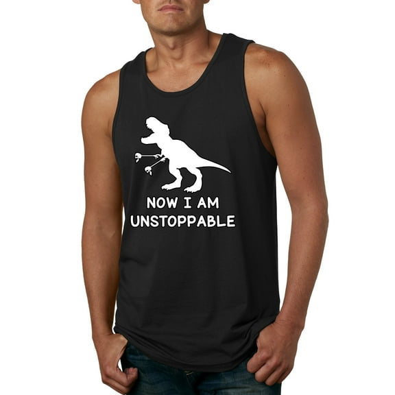 Wild Bobby, Unstoppable T Rex Funny, Pop Culture, Men Graphic Tank Top, Black, Small