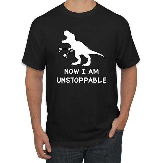 Wild Bobby, Unstoppable T Rex Funny, Pop Culture, Men Graphic Tee, Black, Small