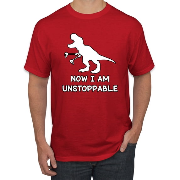 Wild Bobby, Unstoppable T Rex Funny, Pop Culture, Men Graphic Tee, Red, Large