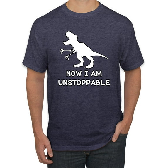 Wild Bobby, Unstoppable T Rex Funny, Pop Culture, Men Graphic Tee, Vintage Heather Navy, Medium