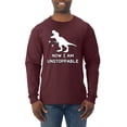 thumbnail image 1 of Wild Bobby, Unstoppable T Rex Funny, Pop Culture, Men Long Sleeve Shirt, Maroon, X-Large, 1 of 4