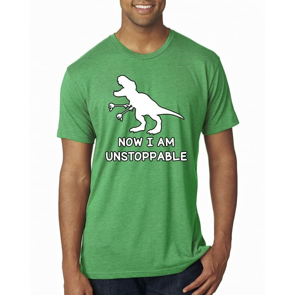 Wild Bobby, Unstoppable T Rex Funny, Pop Culture, Men Premium Tri Blend Tee, Envy, Small