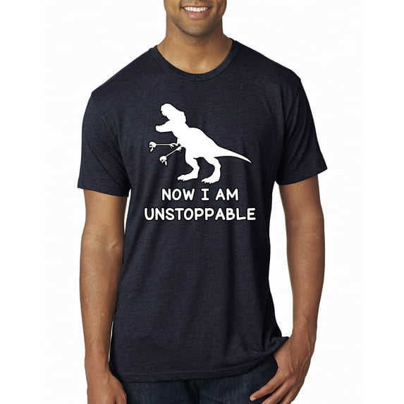 Wild Bobby, Unstoppable T Rex Funny, Pop Culture, Men Premium Tri Blend Tee, Vintage Navy, X-Large