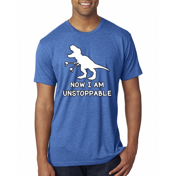 Wild Bobby, Unstoppable T Rex Funny, Pop Culture, Men Premium Tri Blend Tee, Vintage Royal, Small