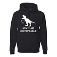 thumbnail image 1 of Wild Bobby, Unstoppable T Rex Funny, Pop Culture, Unisex Graphic Hoodie Sweatshirt, Black, Small, 1 of 4