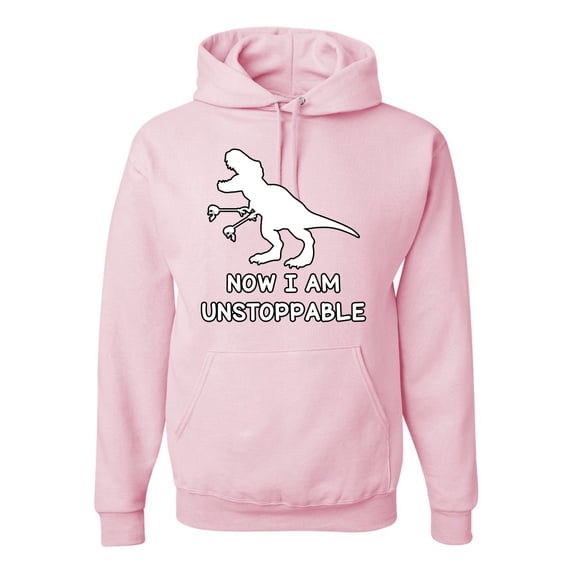 Wild Bobby, Unstoppable T Rex Funny, Pop Culture, Unisex Graphic Hoodie Sweatshirt, Light Pink, Large