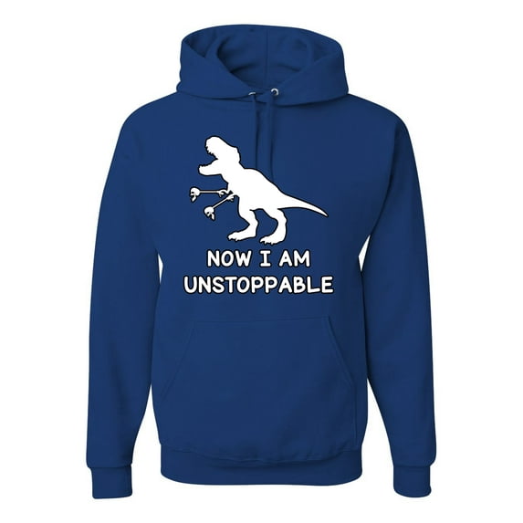 Wild Bobby, Unstoppable T Rex Funny, Pop Culture, Unisex Graphic Hoodie Sweatshirt, Royal, X-Large