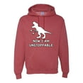 thumbnail image 1 of Wild Bobby, Unstoppable T Rex Funny, Pop Culture, Unisex Graphic Hoodie Sweatshirt, Vintage Heather Red, X-Large, 1 of 4