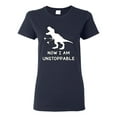 thumbnail image 1 of Wild Bobby, Unstoppable T Rex Funny, Pop Culture, Women Graphic Tee, Navy, Medium, 1 of 4