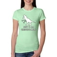 thumbnail image 1 of Wild Bobby, Unstoppable T Rex Funny, Pop Culture, Women Slim Fit Junior Tee, Mint, Large, 1 of 4