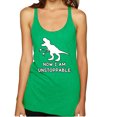 thumbnail image 1 of Wild Bobby, Unstoppable T Rex Funny, Pop Culture, Women Tri-Blend Racerback Tank Top, Envy, Small, 1 of 4