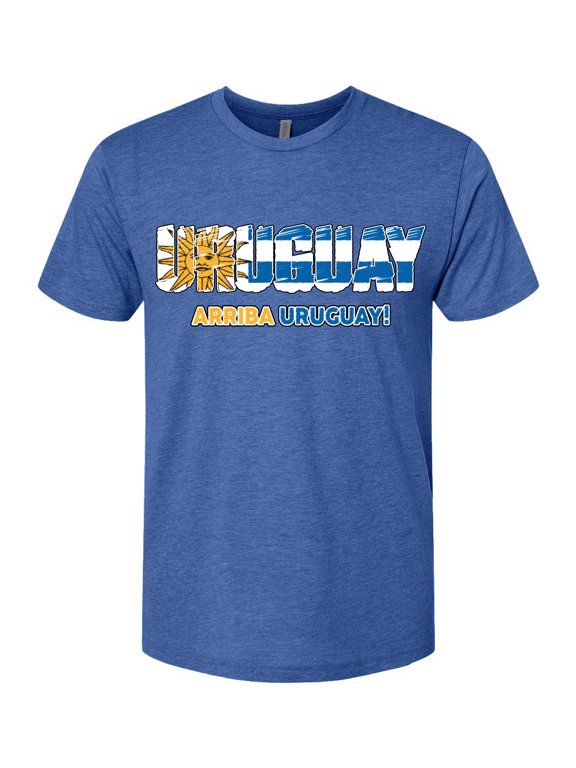 Uruguay Flag Pride Graphic Arriba Uruguay Sun | Unisex Novelty T-Shirt | Soccer Football Fan Gift for Men Women Unisex Men Premium Tri Blend Tee