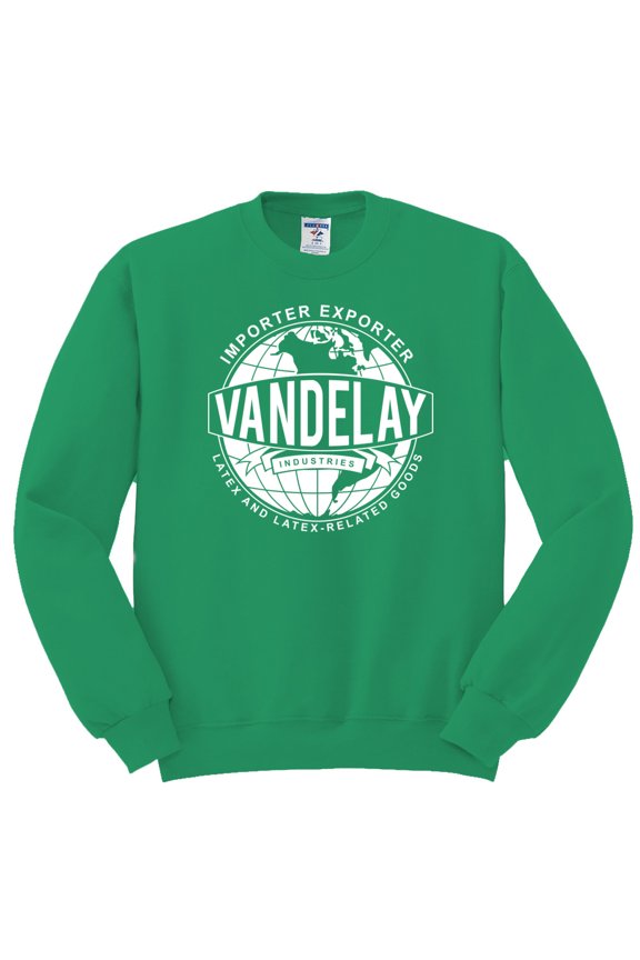 , Vandelay Industries Shirt Latex-Related Goods Seinfeld, Pop Culture, Unisex Crewneck Graphic Sweatshirt, Kelly, 4X-Large