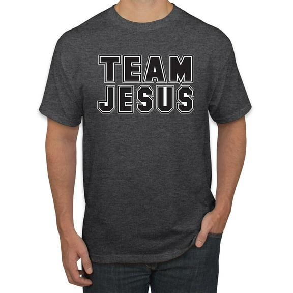 Wild Bobby Varsity Team Jesus Inspirational/Christian Men Graphic Tee, Heather Black, XX-Large