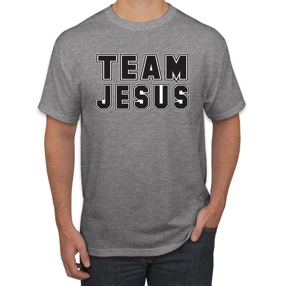Wild Bobby Varsity Team Jesus Inspirational/Christian Men Graphic Tee, Heather Grey, 3X-Large