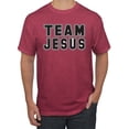 thumbnail image 1 of Wild Bobby Varsity Team Jesus Inspirational/Christian Men Graphic Tee, Vintage Heather Red, Large, 1 of 5