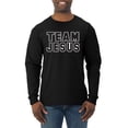 thumbnail image 1 of Wild Bobby Varsity Team Jesus Inspirational/Christian Men Long Sleeve Shirt, Black, Small, 1 of 5