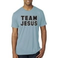 thumbnail image 1 of Wild Bobby Varsity Team Jesus Inspirational/Christian Men Premium Tri Blend Tee, Denim, Large, 1 of 5