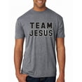 thumbnail image 1 of Wild Bobby Varsity Team Jesus Inspirational/Christian Men Premium Tri Blend Tee, Premium Heather, Large, 1 of 5