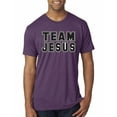 thumbnail image 1 of Wild Bobby Varsity Team Jesus Inspirational/Christian Men Premium Tri Blend Tee, Vintage Purple, X-Large, 1 of 5