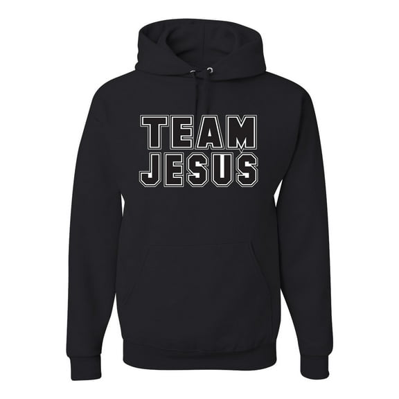 Wild Bobby Varsity Team Jesus Inspirational/Christian Unisex Graphic Hoodie Sweatshirt, Black, Small