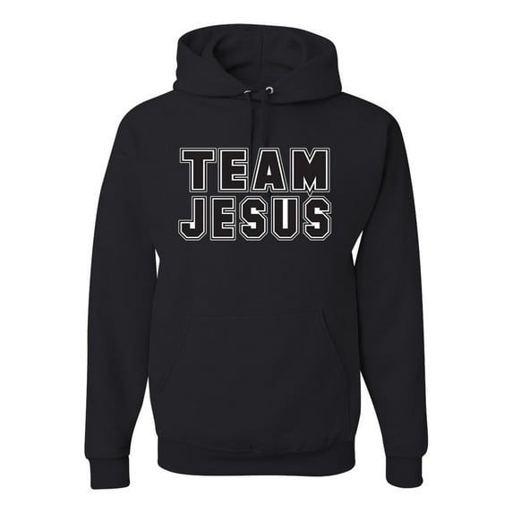 Wild Bobby Varsity Team Jesus Inspirational/Christian Unisex Graphic Hoodie Sweatshirt, Black, Small
