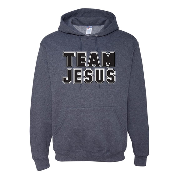 Wild Bobby Varsity Team Jesus Inspirational/Christian Unisex Graphic Hoodie Sweatshirt, Vintage Heather Navy, Small