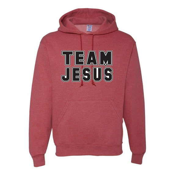 Wild Bobby Varsity Team Jesus Inspirational/Christian Unisex Graphic Hoodie Sweatshirt, Vintage Heather Red, 3X-Large
