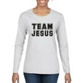thumbnail image 1 of Wild Bobby Varsity Team Jesus Inspirational/Christian Women Graphic Long Sleeve Tee, White, Large, 1 of 5