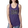 thumbnail image 1 of Wild Bobby Varsity Team Jesus Inspirational/Christian Women Racerback Tank Top, Purple Rush, Medium, 1 of 5
