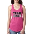 thumbnail image 1 of Wild Bobby, Varsity Team Jesus Inspirational/Christian Women Racerback Tank Top, Raspberry, Large, 1 of 5