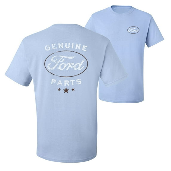 Wild Bobby,Vintage Distressed Genuine Ford Parts Cars and Trucks Front and Back Men's Graphic T-Shirt, Light Blue, Large