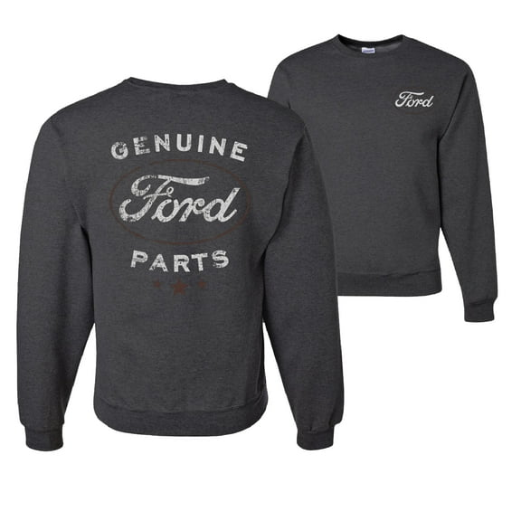 Wild Bobby, Vintage Distressed Genuine Ford Parts, Cars and Trucks, Front and Back Unisex Crewneck Graphic Sweatshirt, Heather Black, 3X-Large