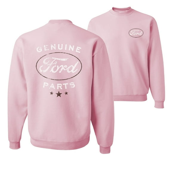 Wild Bobby, Vintage Distressed Genuine Ford Parts, Cars and Trucks, Front and Back Unisex Crewneck Graphic Sweatshirt, Light Pink, Large