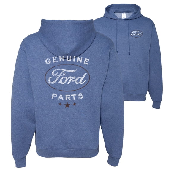Wild Bobby,Vintage Distressed Genuine Ford Parts Cars and Trucks Front and Back Unisex Graphic Hoodie Sweatshirt, Vintage Heather Blue, X-Large
