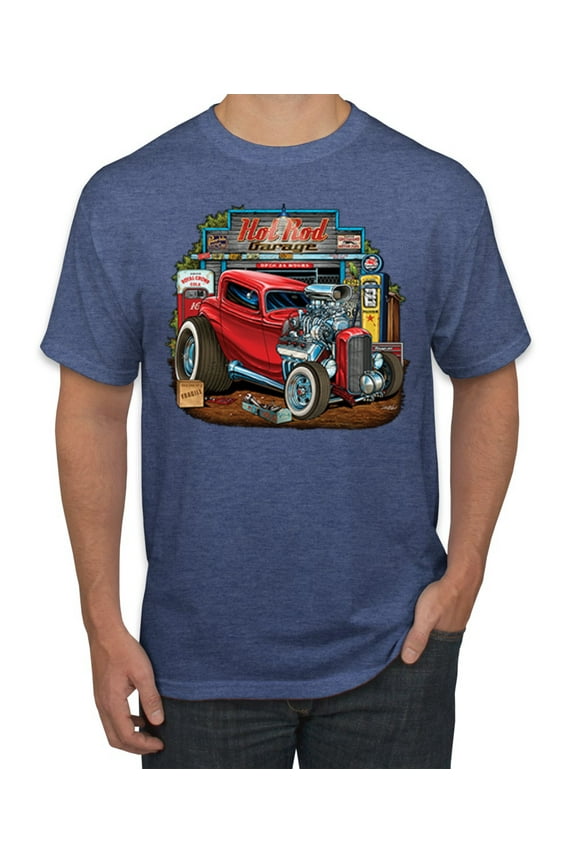 Vintage Hot Rod Old Garage Cars and Trucks Men Tee