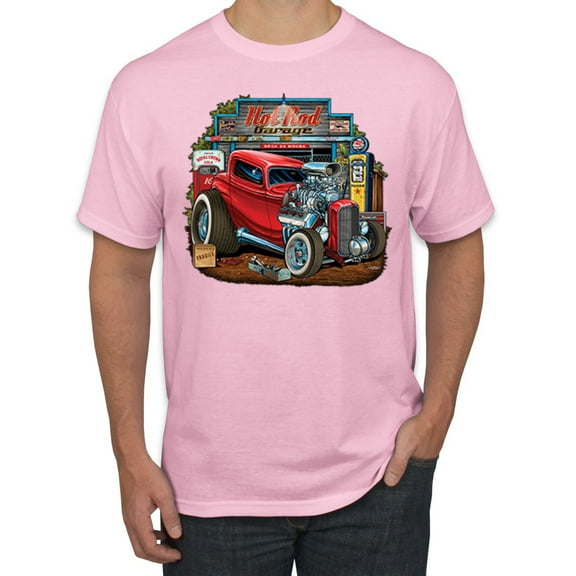 Wild Bobby Vintage Hot Rod Old Garage Cars and Trucks Men Tee
