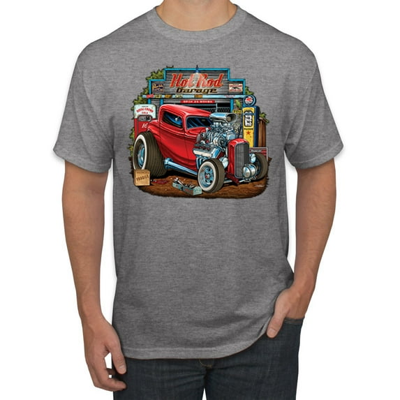 Wild Bobby Vintage Hot Rod Old Garage Cars and Trucks Men Tee