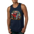 thumbnail image 1 of Wild Bobby, Vintage Hot Rod Old Garage Cars and Trucks Mens Graphic Tank Top, Navy, X-Large, 1 of 3