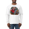 thumbnail image 1 of Wild Bobby, Vintage Hot Rod Old Garage Cars and Trucks Mens Long Sleeve Shirt, White, X-Large, 1 of 3