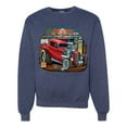 thumbnail image 1 of Wild Bobby, Vintage Hot Rod Old Garage Cars and Trucks Unisex Crewneck Graphic Sweatshirt, Vintage Heather Navy, Large, 1 of 3