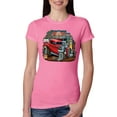 thumbnail image 1 of Wild Bobby, Vintage Hot Rod Old Garage Cars and Trucks Womens Slim Fit Junior Tee, Hot Pink, 2XL, 1 of 3