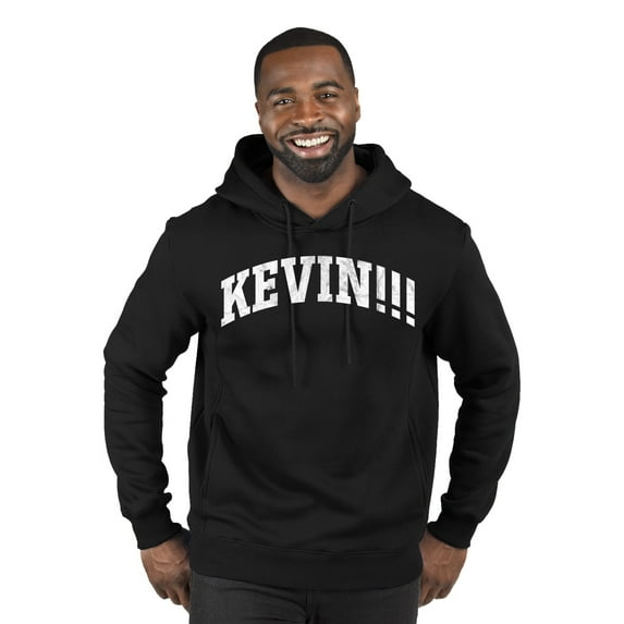 Wild Bobby Vintage Movie Quote KEVIN!!! Premium Graphic Hoodie Sweatshirt, Black, Small