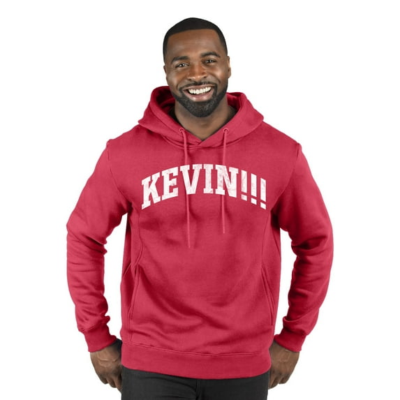 Wild Bobby Vintage Movie Quote KEVIN!!! Premium Graphic Hoodie Sweatshirt, Red, X-Large