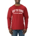 thumbnail image 1 of Wild Bobby Vintage Movie Quote Keep The Change Filthy Animal Men Long Sleeve Shirt, Red, X-Large, 1 of 6