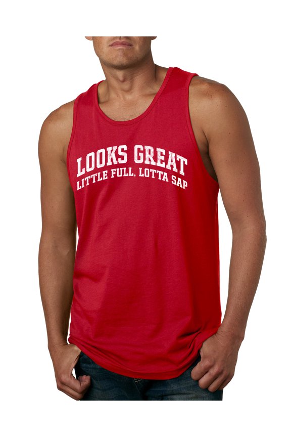 Vintage Movie Quote Looks Great Little Full Lotta Sap Men Tank Top, Red, X-Large